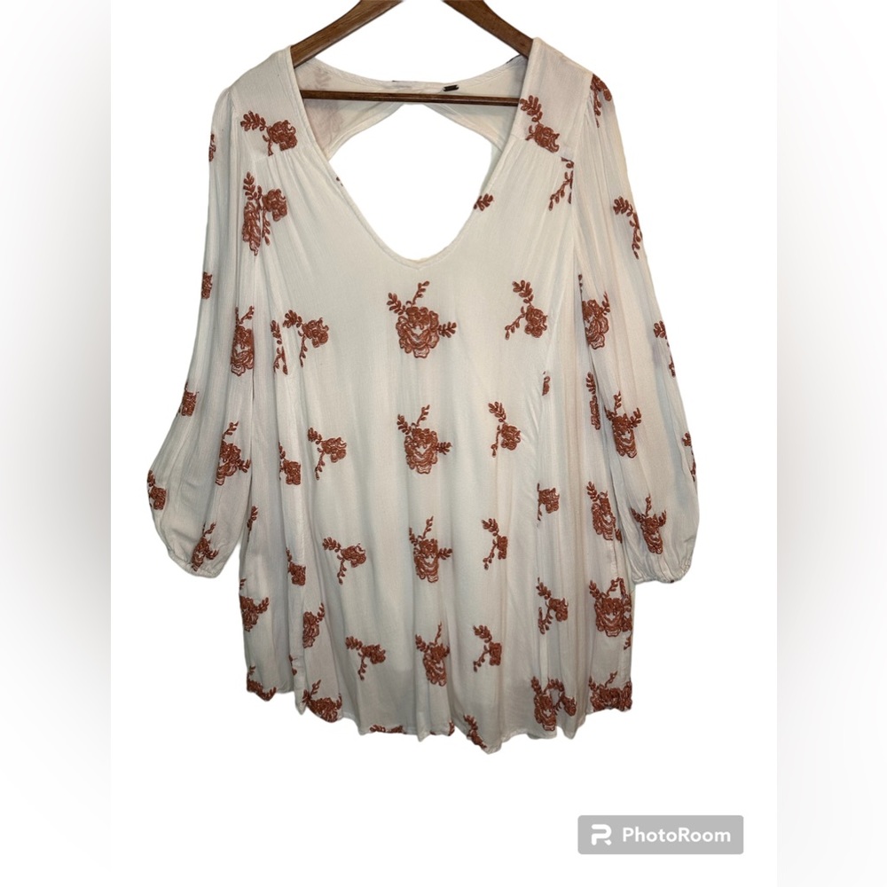 Free People Embroidered Austin Emma Tunic Mini Dress Sz M